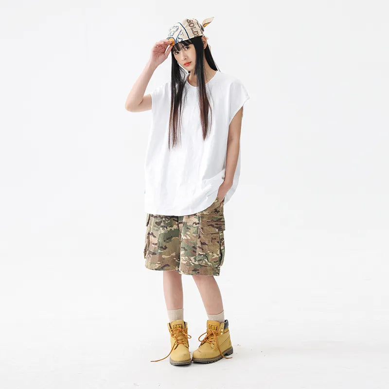 BLACKARMADA Unisex Vintage Sleeveless Tee | 100% Cotton Stone-Washed Oversized Shirt