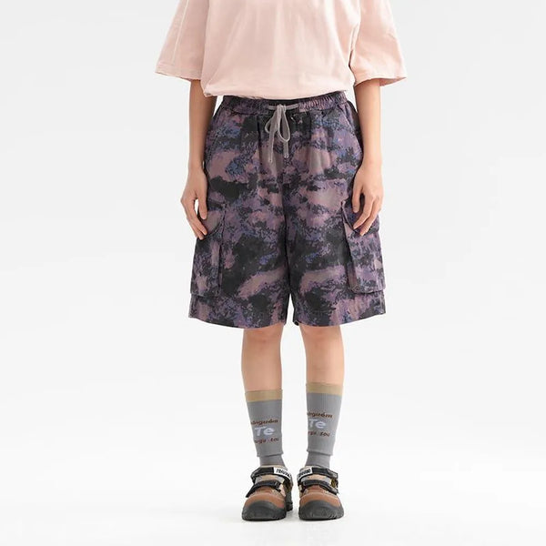 BLACKARMADA Unisex Oversized Camo Cargo Shorts – Streetwear for Men & Women