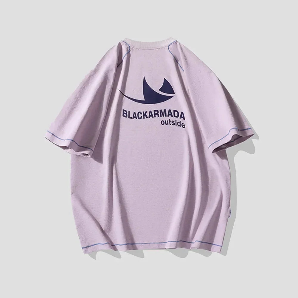 BLACKARMADA Unisex Quick-Dry Oversized T-Shirt – 155g Tech Fabric, Color-Block Design