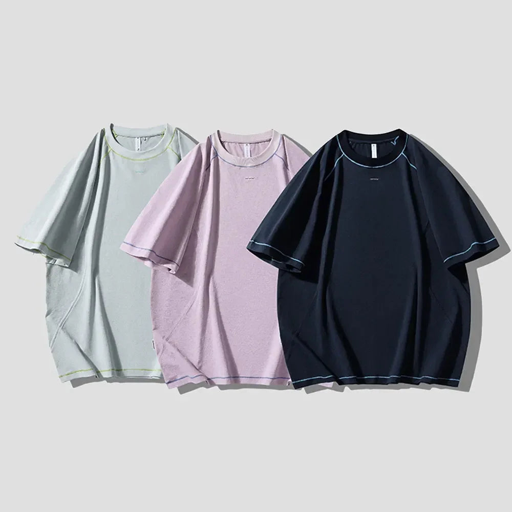 BLACKARMADA Unisex Quick-Dry Oversized T-Shirt – 155g Tech Fabric, Color-Block Design