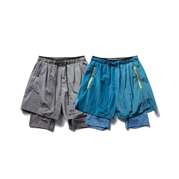 BLACKARMADA Running Shorts – Quick-Dry 2-in-1 Reflective Gym Shorts with Zipper Pockets