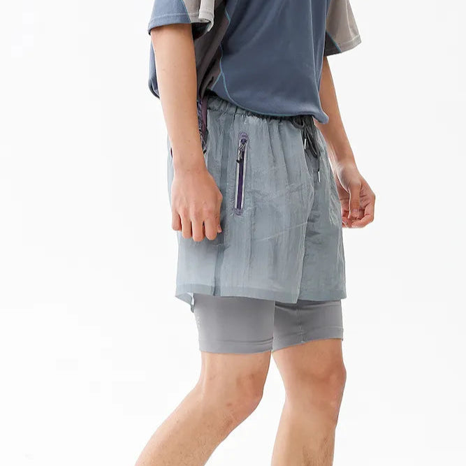 BLACKARMADA Running Shorts – Quick-Dry 2-in-1 Reflective Gym Shorts with Zipper Pockets