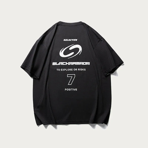 BLACKARMADA Reflective Graphic T-Shirt | Pocket Tee with Back Print for High Visibility