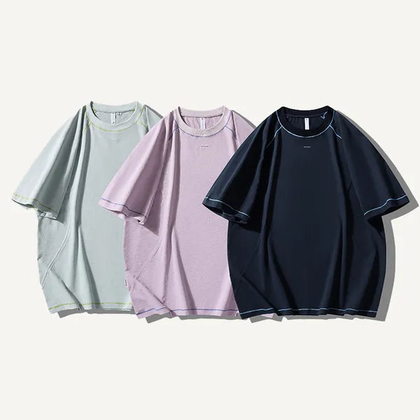 BLACKARMADA Unisex Quick-Dry Oversized T-Shirt – 155g Tech Fabric, Color-Block Design