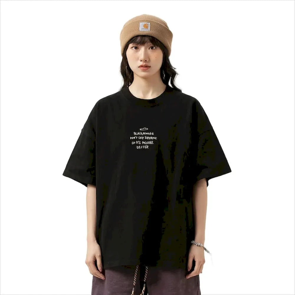 BLACKARMADA Unisex Heavyweight Cotton T-Shirt | Non-Shrink Casual Basic Tee for Men & Women
