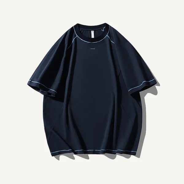 BLACKARMADA Unisex Quick-Dry Oversized T-Shirt – 155g Tech Fabric, Color-Block Design