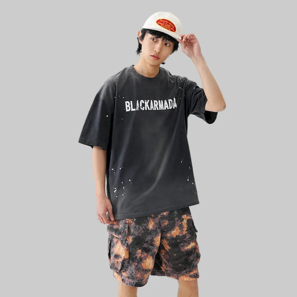 BLACKARMADA Unisex Vintage Graphic T-Shirt | Retro Puff Print Cotton Oversized Tee