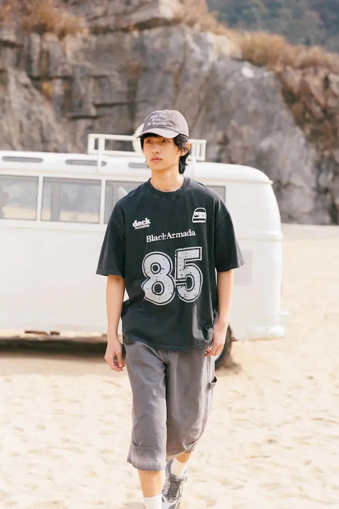 BLACKARMADA Retro "85" Foam Print Unisex T-Shirt - 100% Cotton Oversized Tee