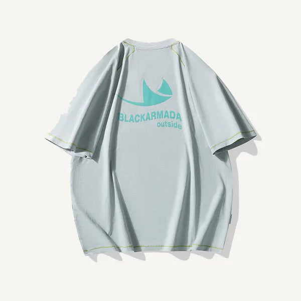 BLACKARMADA Unisex Quick-Dry Oversized T-Shirt – 155g Tech Fabric, Color-Block Design