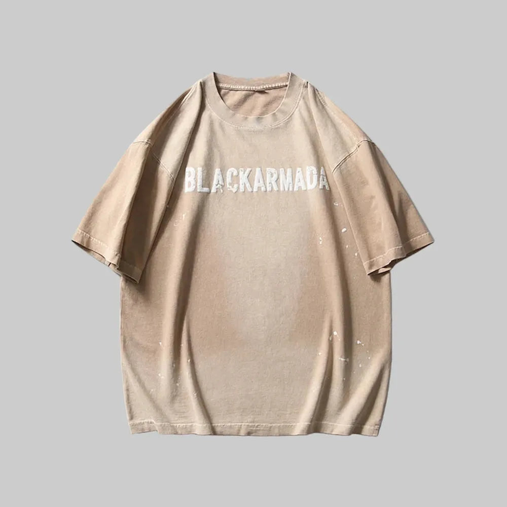 BLACKARMADA Unisex Vintage Graphic T-Shirt | Retro Puff Print Cotton Oversized Tee