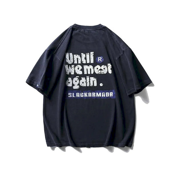 BLACKARMADA Unisex Vintage Graphic Oversized Tee - 100% Cotton Retro Streetwear for Everyday Wear
