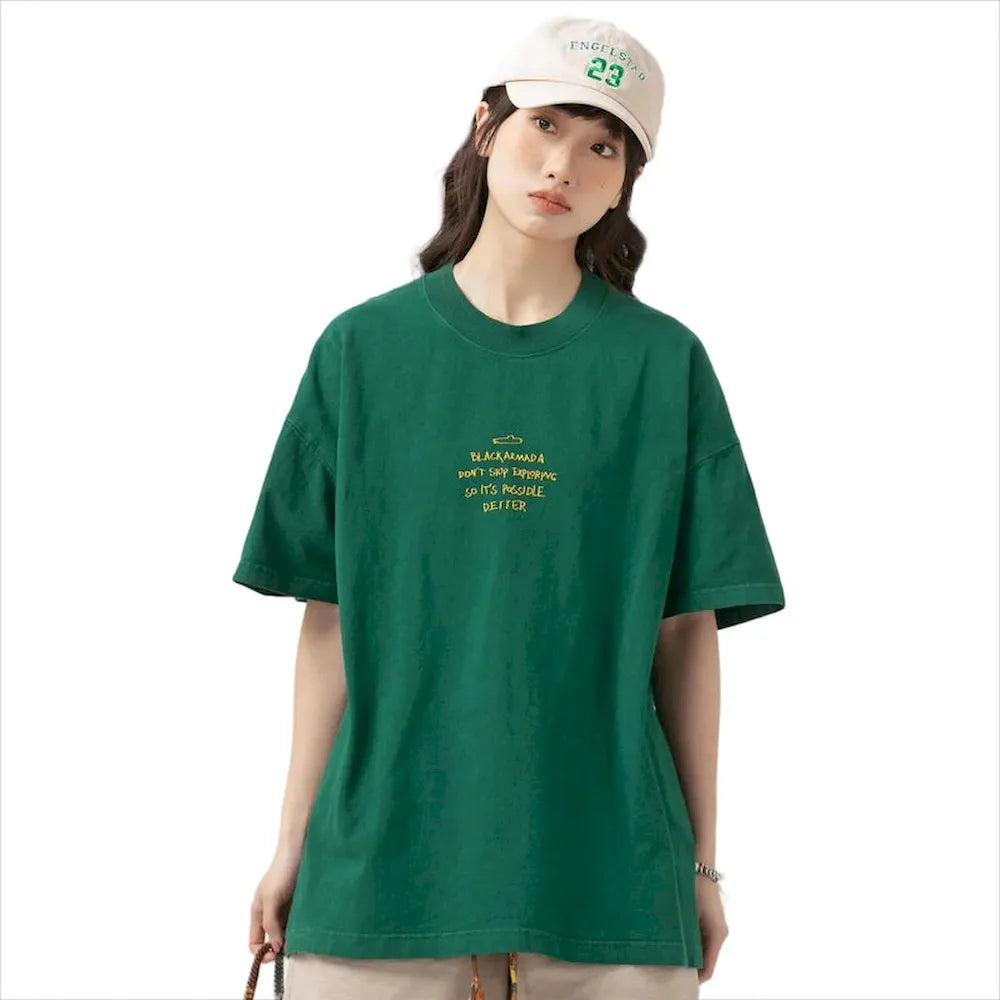 BLACKARMADA Unisex Heavyweight Cotton T-Shirt | Non-Shrink Casual Basic Tee for Men & Women