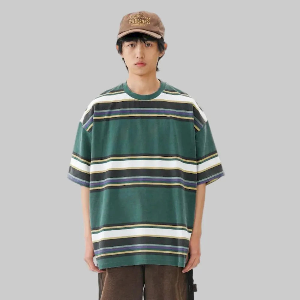 BLACKARMADA Unisex Retro Washed Tee - 100% Cotton Y2K Streetwear Casual Shirt"