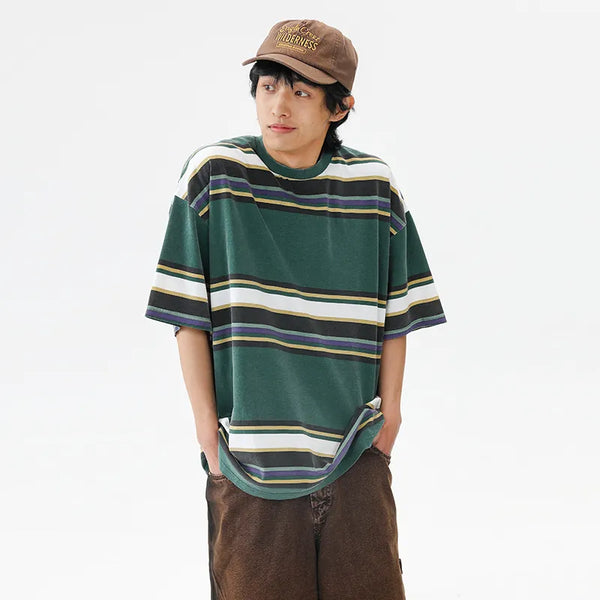 BLACKARMADA Unisex Retro Washed Tee - 100% Cotton Y2K Streetwear Casual Shirt