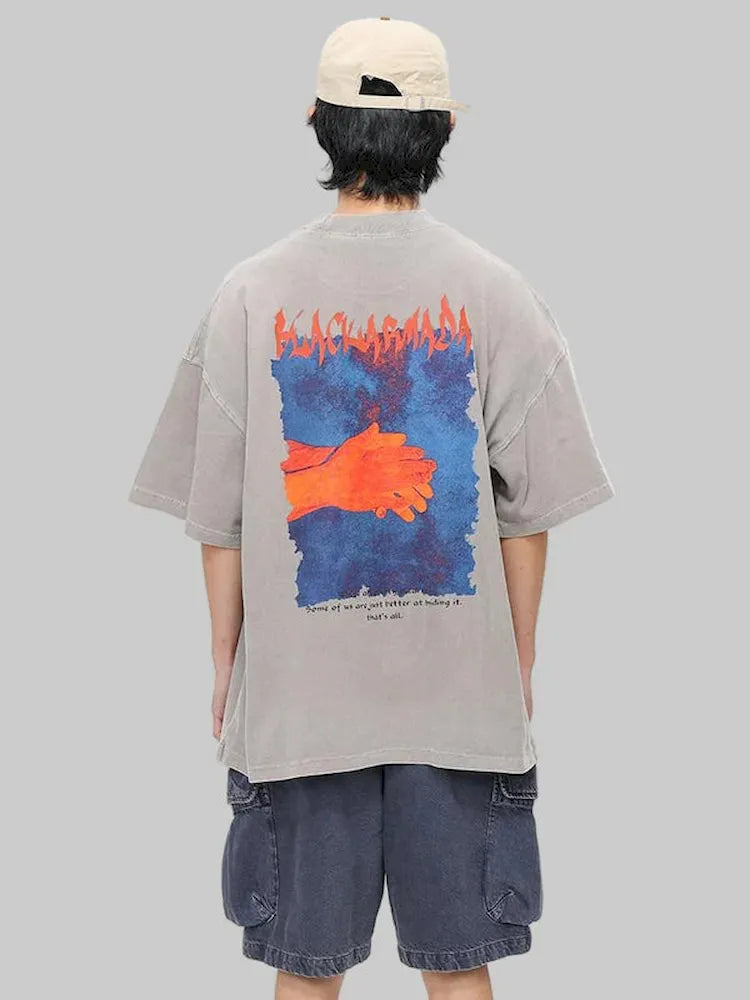 BLACKARMADA Vintage Graphic T-Shirt ¨C Y2K Oversized Streetwear, 100% Cotton