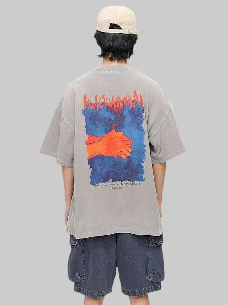 BLACKARMADA Vintage Graphic T-Shirt ¨C Y2K Oversized Streetwear, 100% Cotton