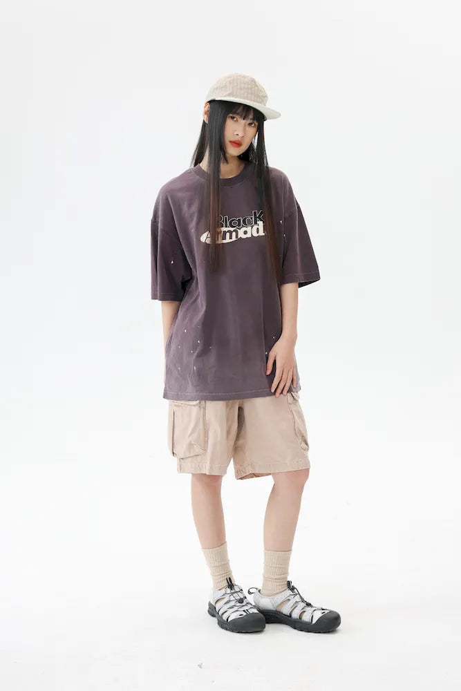 BLACKARMADA Unisex Oversized Cotton Tee - Retro Streetwear Design for Everyday Wear