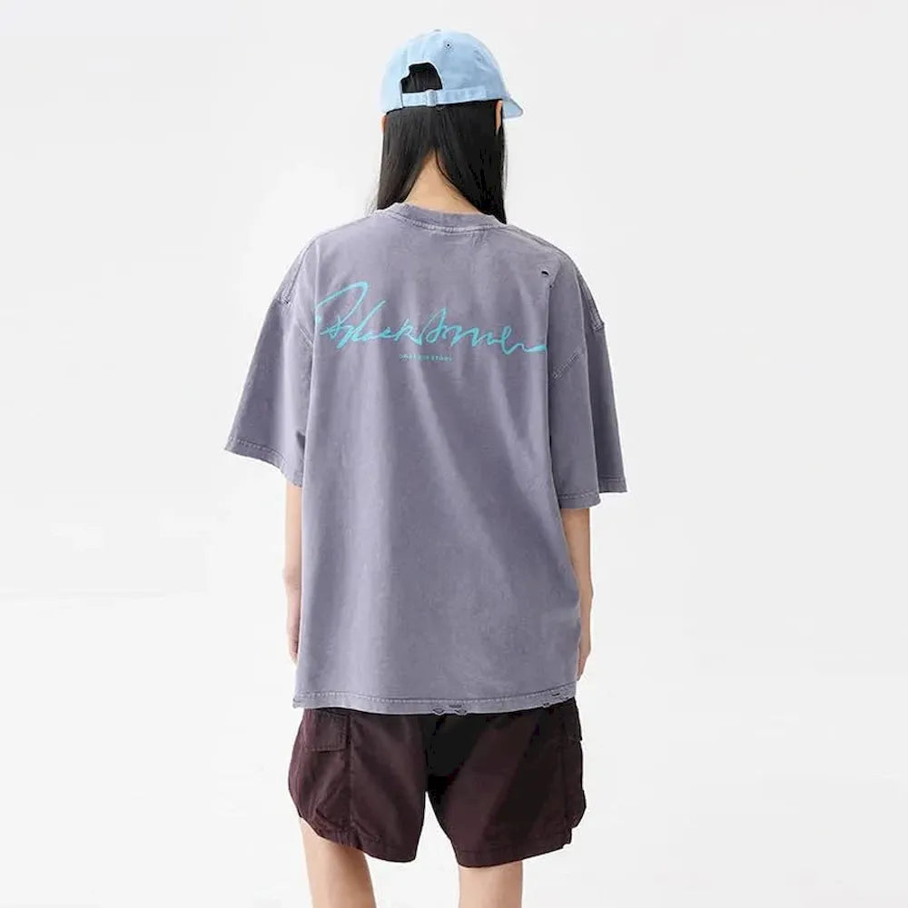 BLACKARMARA Unisex Casual T-Shirt,Bold Contrast Print,Signature Design,Relaxed Fit for Everyday&Summer