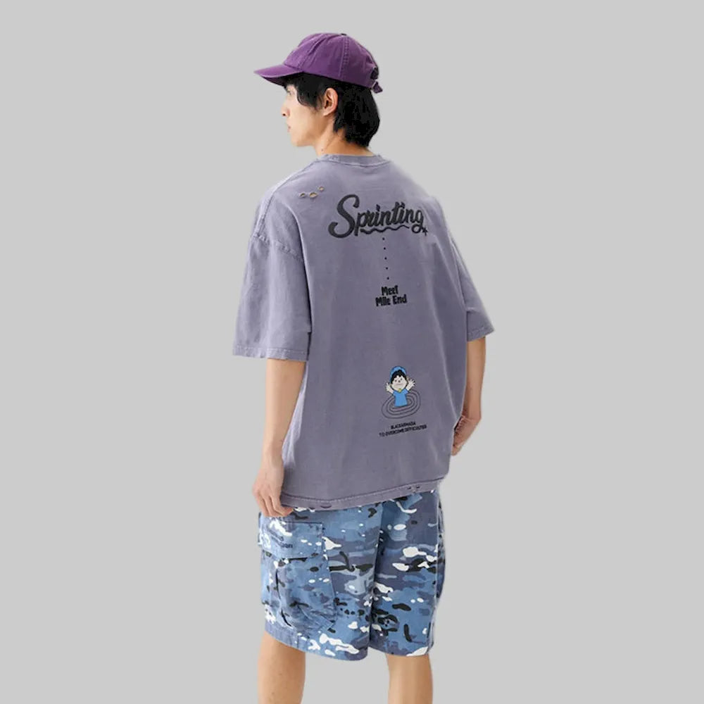 BLACKARMADA Unisex Vintage Graphic T-Shirt - Quick-Dry 100% Cotton Blend