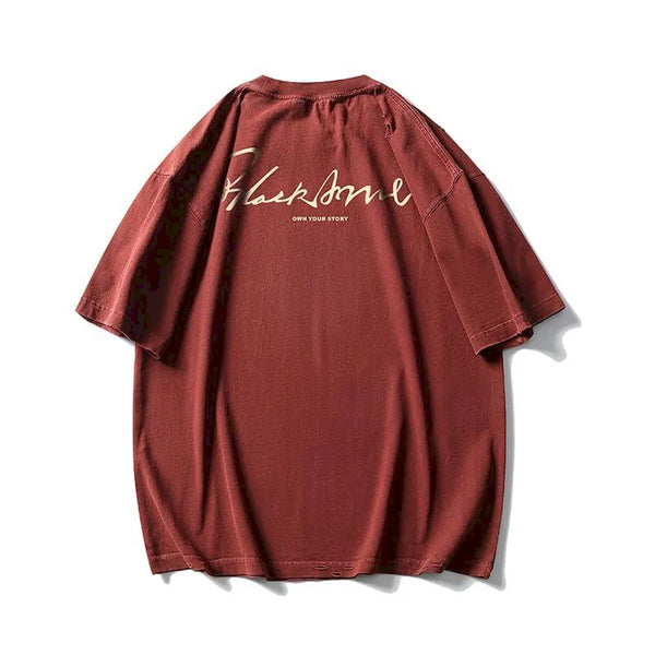 BLACKARMARA Unisex Casual T-Shirt,Bold Contrast Print,Signature Design,Relaxed Fit for Everyday&Summer