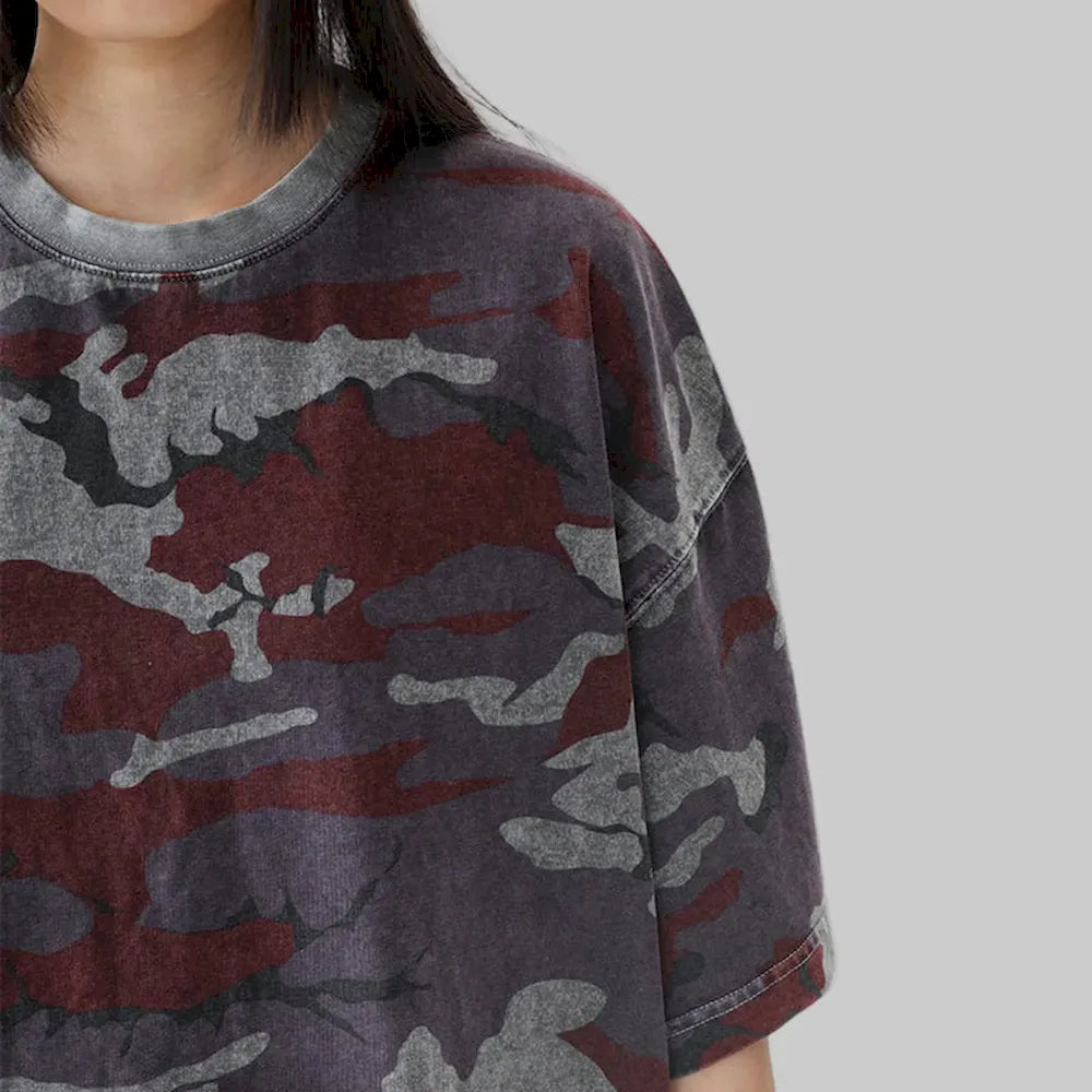 BLACKARMADA Unisex Retro Washed Tee - 100% Cotton Y2K Streetwear Casual Shirt"