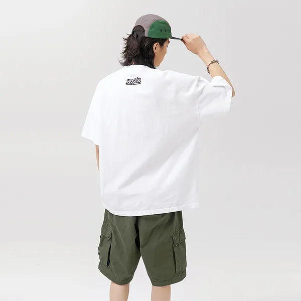 BLACKARMADA Unisex Oversized Cotton T-Shirt, Vintage Graphic Tee, Glow-in-the-Dark