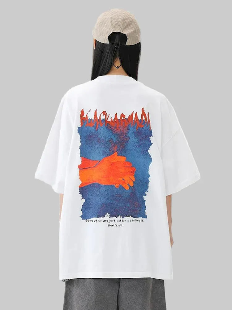 BLACKARMADA Vintage Graphic T-Shirt ¨C Y2K Oversized Streetwear, 100% Cotton
