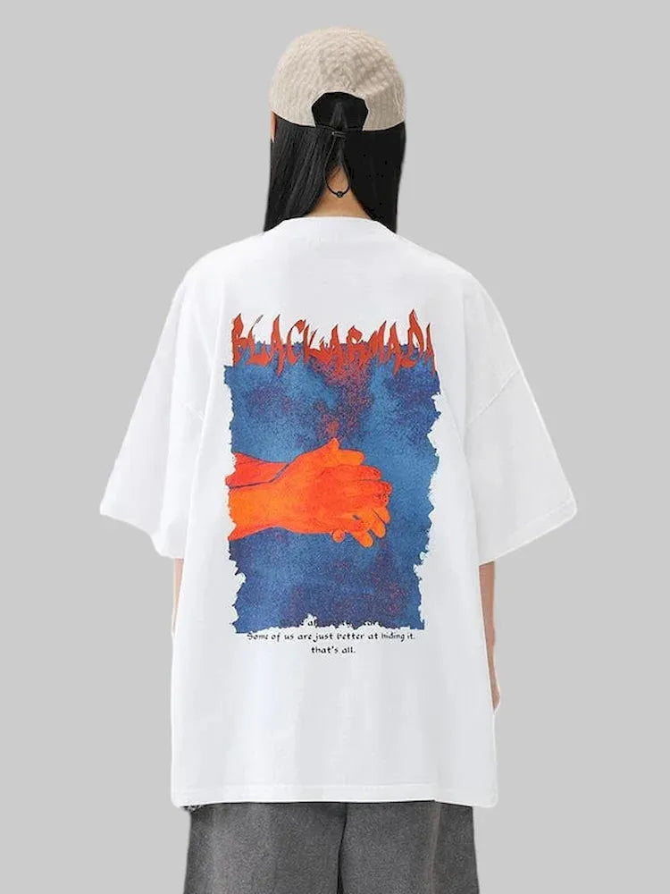 BLACKARMADA Vintage Graphic T-Shirt ¨C Y2K Oversized Streetwear, 100% Cotton
