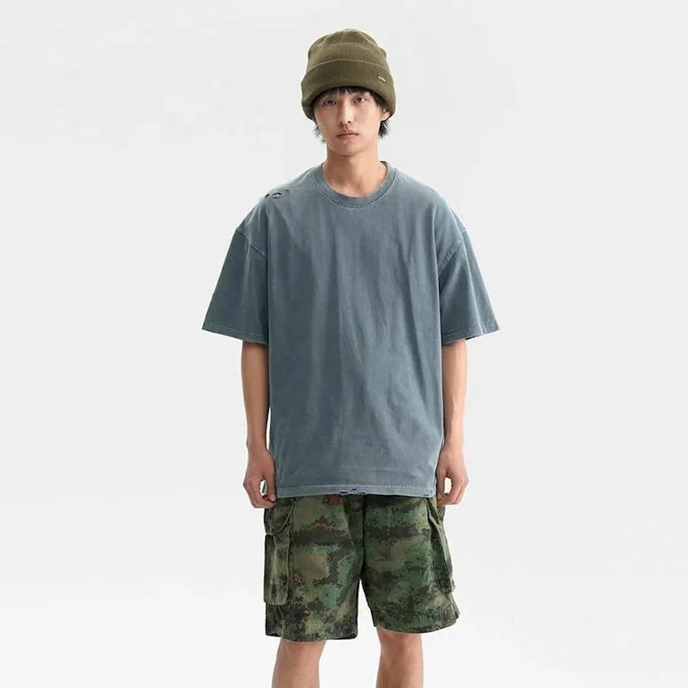 BLACKARMADA Oversized Unisex T-Shirt-260G Heavyweight Salt-Washed Cotton, Casual&Streetwear for Everyday&Outdoor Wear