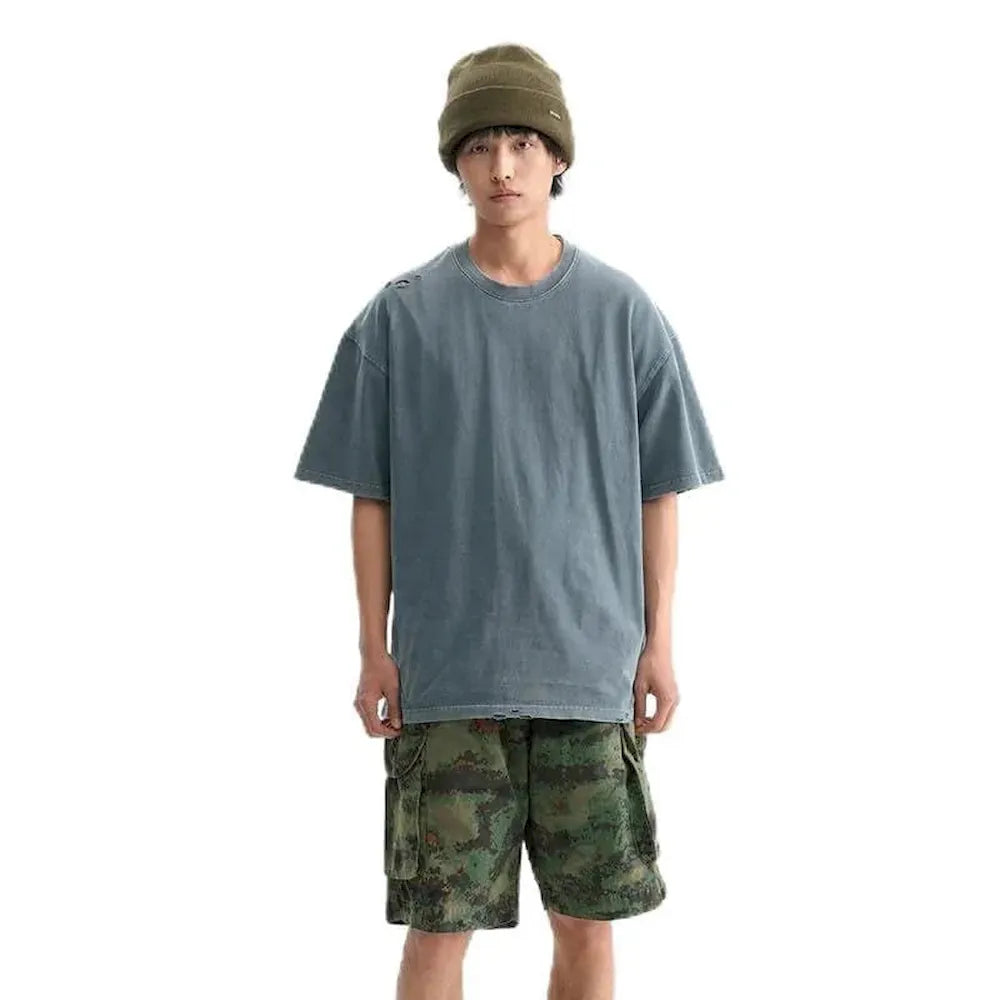 BLACKARMADA Oversized Unisex T-Shirt-260G Heavyweight Salt-Washed Cotton, Casual&Streetwear for Everyday&Outdoor Wear