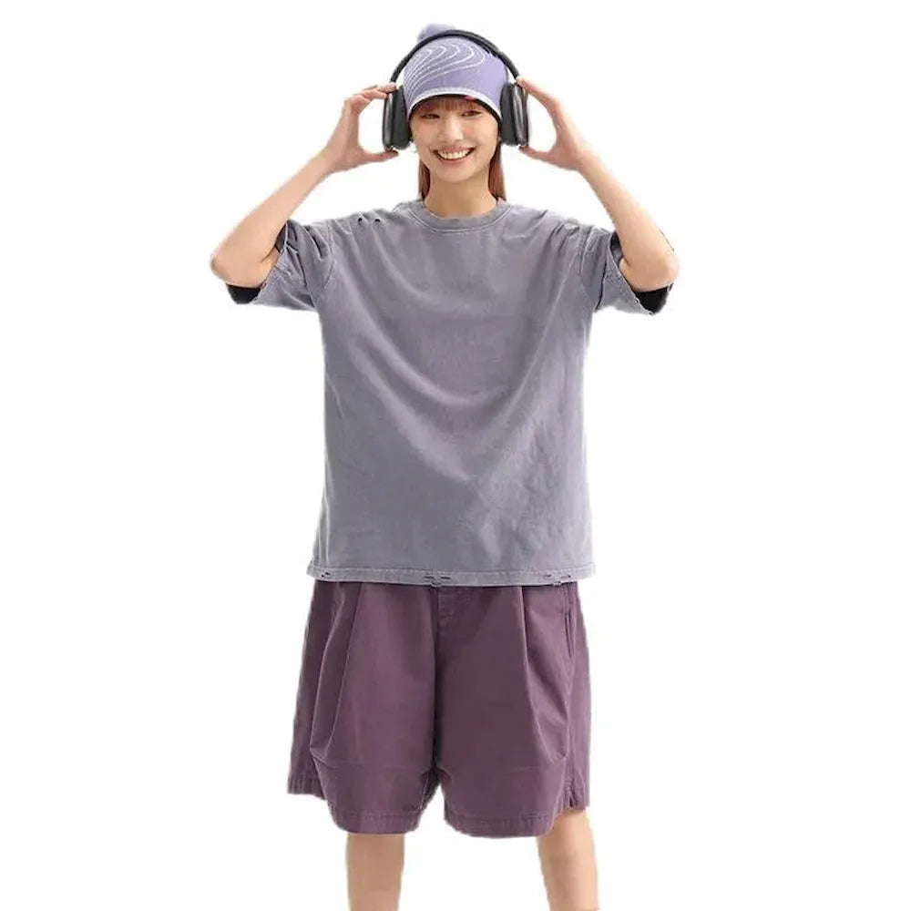 BLACKARMADA Oversized Unisex T-Shirt-260G Heavyweight Salt-Washed Cotton, Casual&Streetwear for Everyday&Outdoor Wear